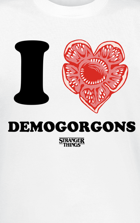 T-Shirt Manches courtes  de Stranger Things - I Love Demogorgons - S à XXL - pour Unisexe - blanc - Stranger Things - View 2