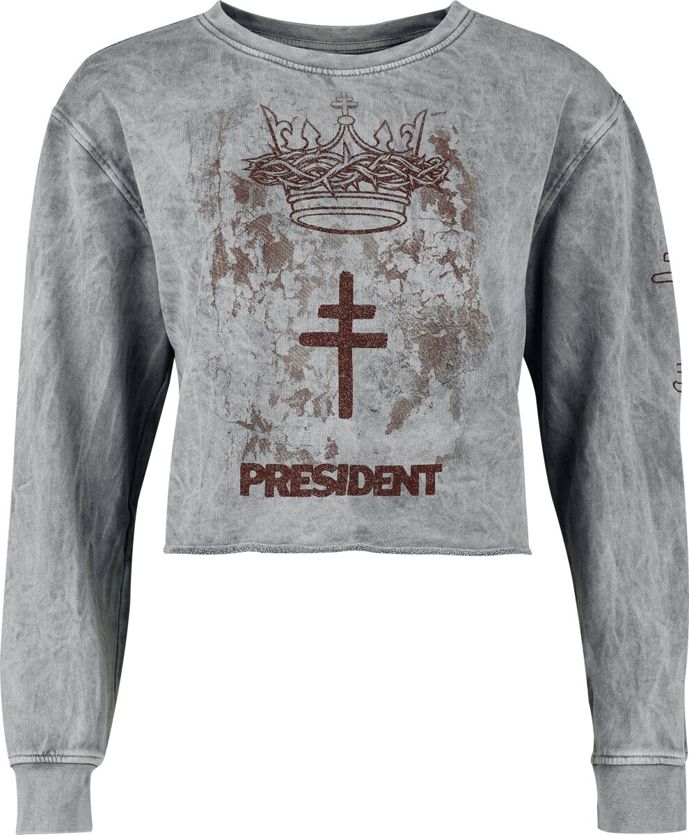 Sweat-shirt  de President - Cropped Crown - S à XXL - pour Femme - gris - President