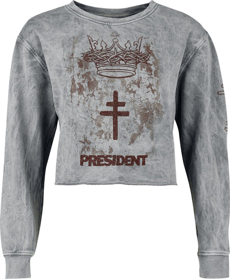 Sweat-shirt  de President - Cropped Crown - S à XXL - pour Femme - gris - President