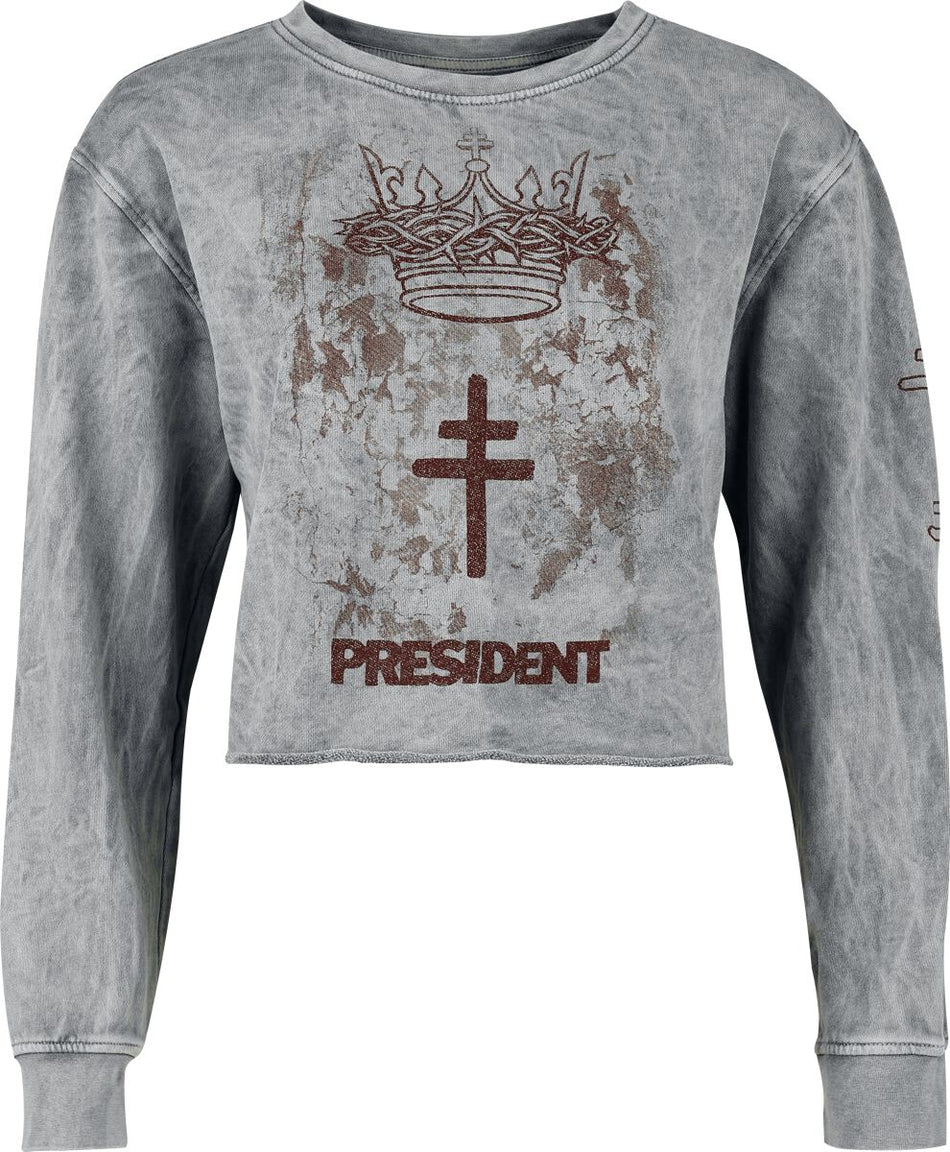 Sweat-shirt  de President - Cropped Crown - S à XXL - pour Femme - gris - President