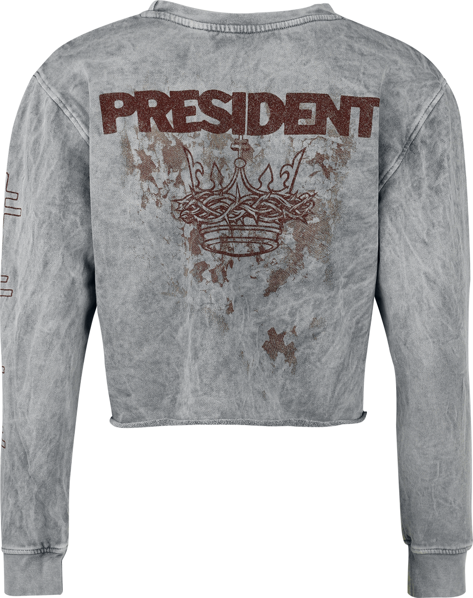 Sweat-shirt  de President - Cropped Crown - S à XXL - pour Femme - gris - President - View 2