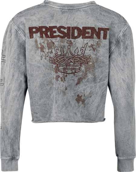 Sweat-shirt  de President - Cropped Crown - S à XXL - pour Femme - gris - President - View 2