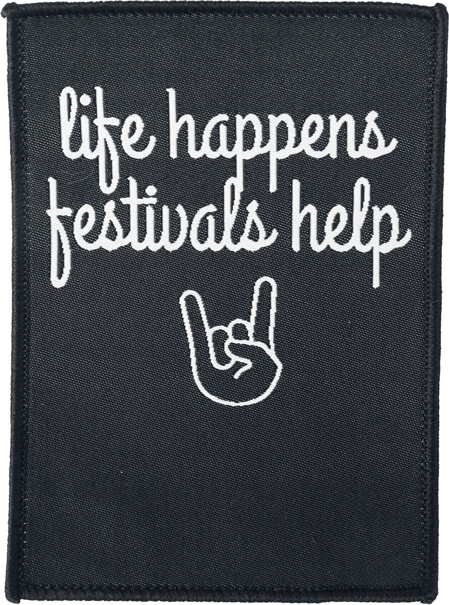 Patch Fun de Slogans - Life Happens, Festivals Help - pour Indifférent - multicolore - Slogans