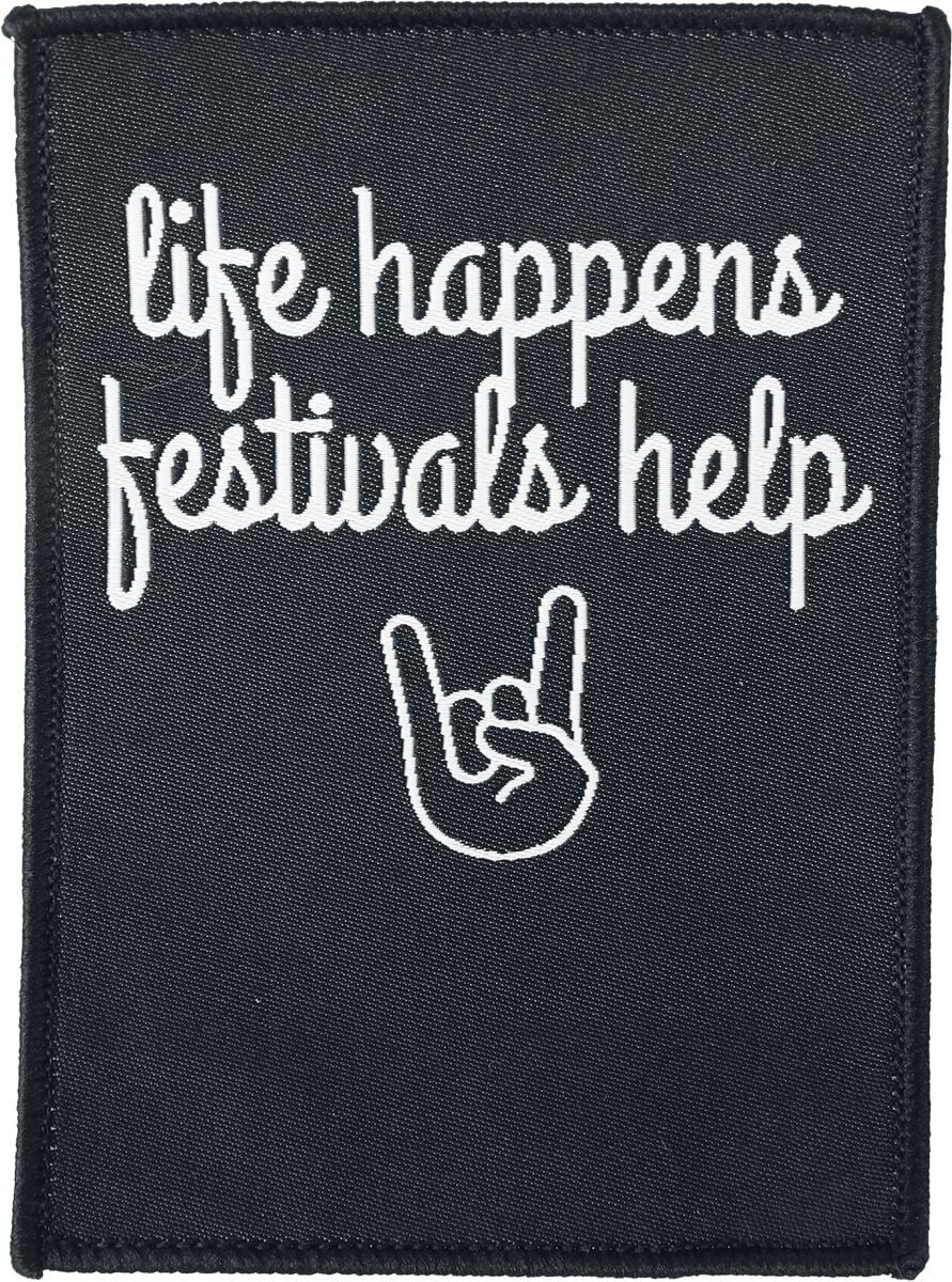 Patch Fun de Slogans - Life Happens, Festivals Help - pour Indifférent - multicolore - Slogans