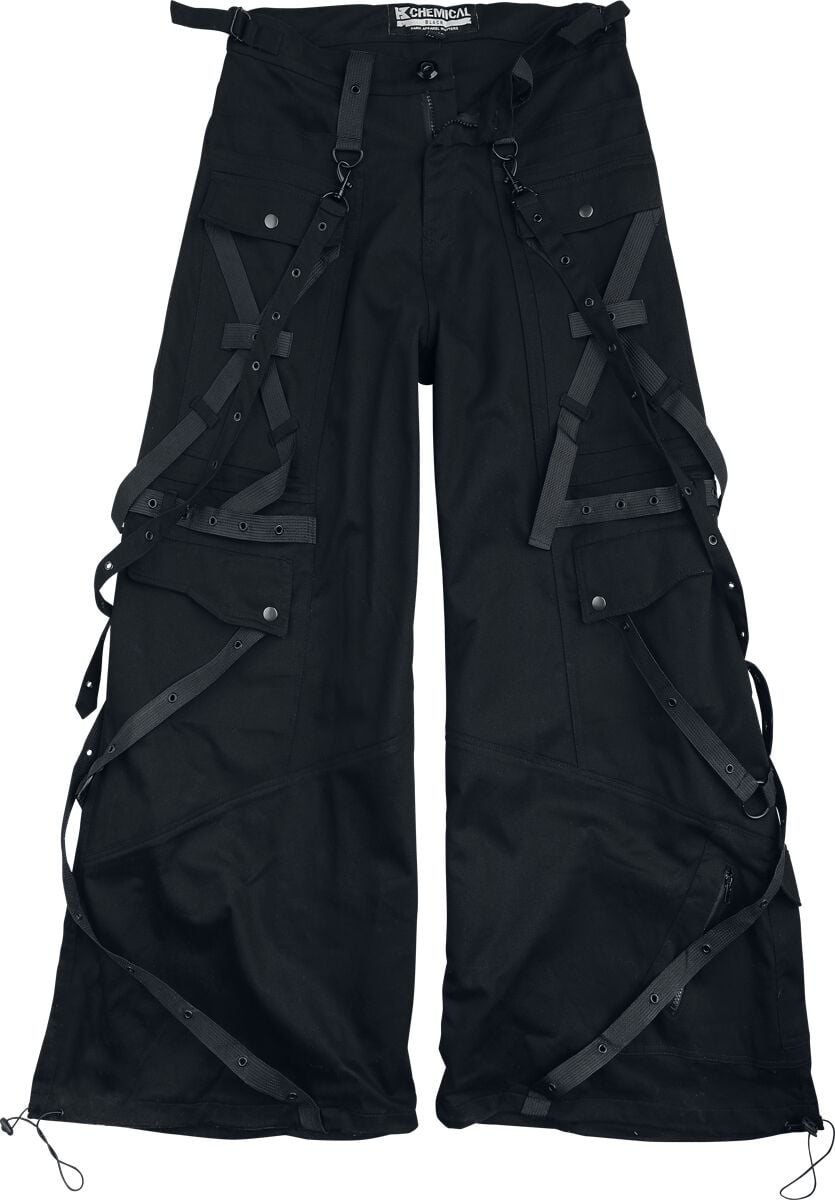 Pantalon en toile Gothic de Chemical Black - Alaric Pants Mens Black - W30L32 à W38L34 - pour Homme - noir - Chemical Black