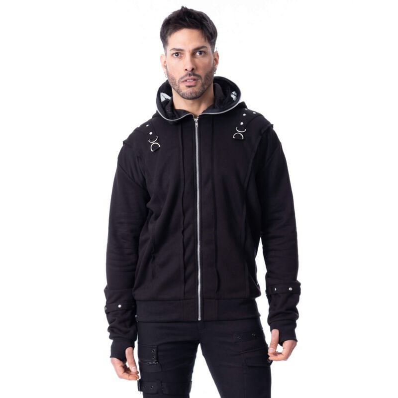 Sweat-shirt zippé à capuche Gothic de Poizen Industries - Ruin Hood Mens Black - S à 4XL - pour Homme - noir - Poizen Industries