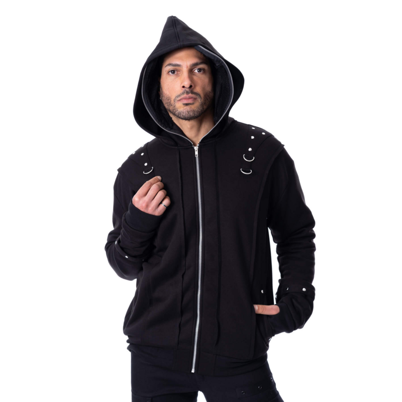 Sweat-shirt zippé à capuche Gothic de Poizen Industries - Ruin Hood Mens Black - S à 4XL - pour Homme - noir - Poizen Industries - View 2