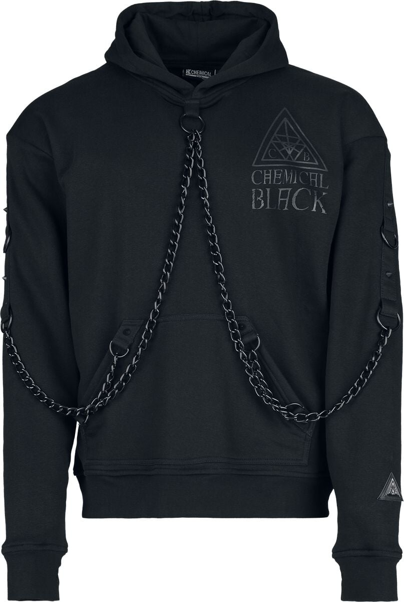 Sweat-shirt à capuche Gothic de Chemical Black - Ash Vale Hood Mens Black - S à 4XL - pour Homme - noir - Chemical Black