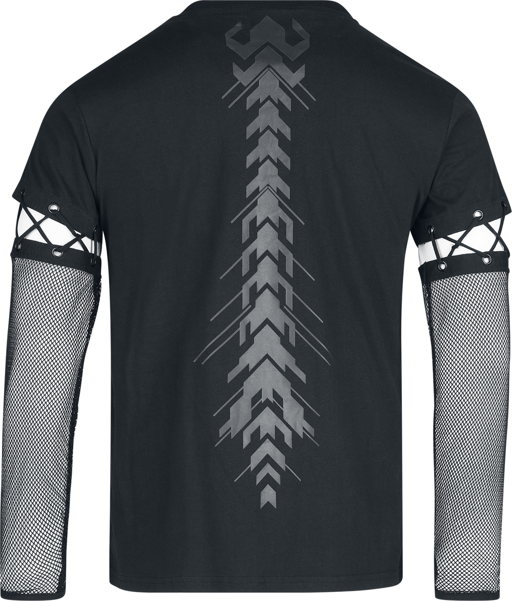 T-shirt manches longues Gothic de Chemical Black - Druvane Top Mens Black - S à 4XL - pour Homme - noir - Chemical Black - View 2