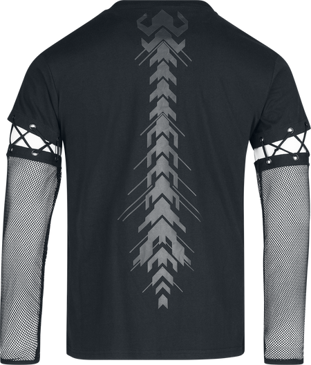 T-shirt manches longues Gothic de Chemical Black - Druvane Top Mens Black - S à 4XL - pour Homme - noir - Chemical Black - View 2