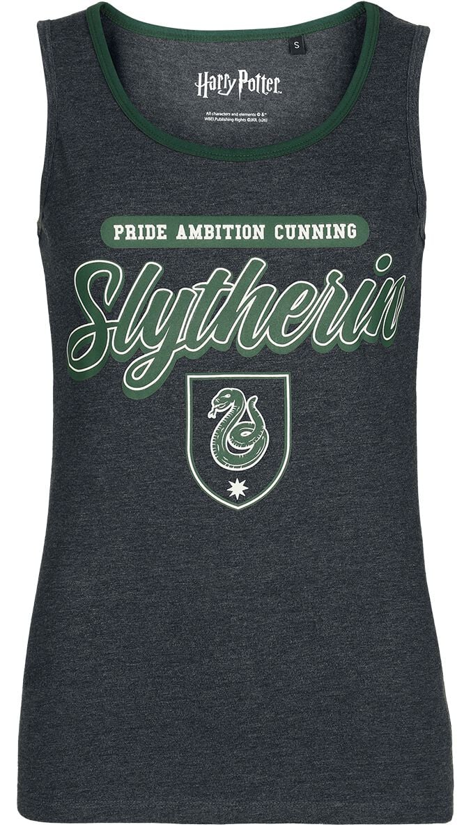 Top  de Harry Potter - Slytherin - Pride Ambition Cunning - S à XXL - pour Femme - anthracite - Harry Potter