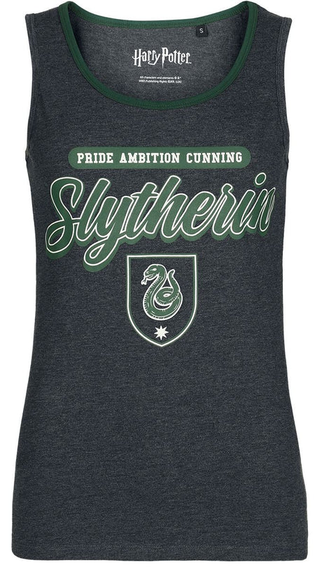 Top  de Harry Potter - Slytherin - Pride Ambition Cunning - S à XXL - pour Femme - anthracite - Harry Potter