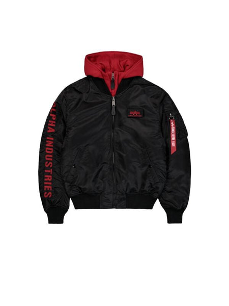 Bomber  de Alpha Industries - MA-1 D-Tec Sleeve Embroidery Bomber Jacket - S à 3XL - pour Homme - noir/rouge - alpha industries