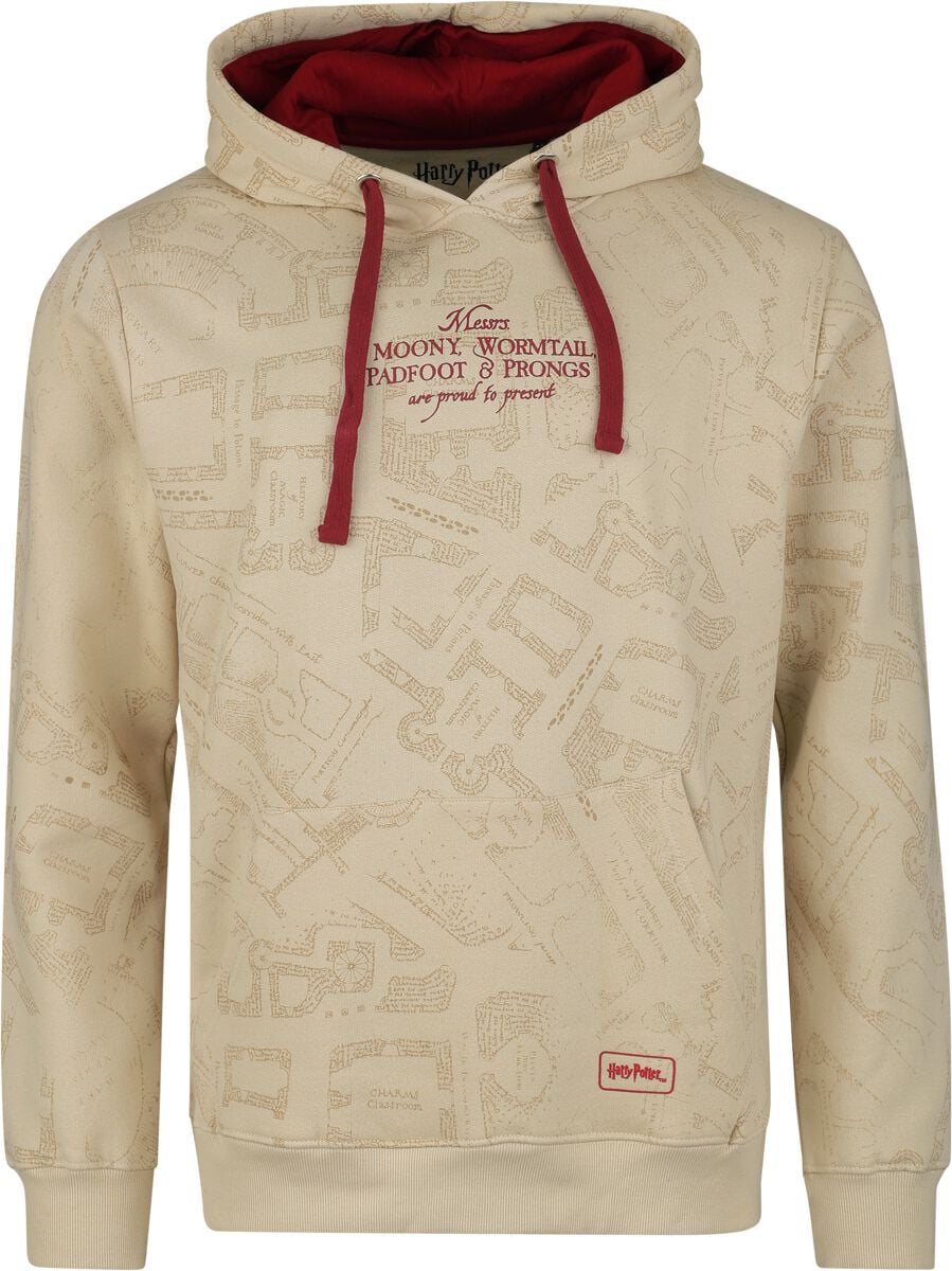 Sweat-shirt à capuche  de Harry Potter - La Carte Du Maraudeur - S à XXL - pour Homme - sable - Harry Potter