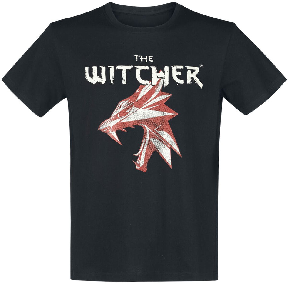 T-Shirt Manches courtes Gaming de The Witcher - Wolf Symbol - S à XXL - pour Homme - noir - The Witcher