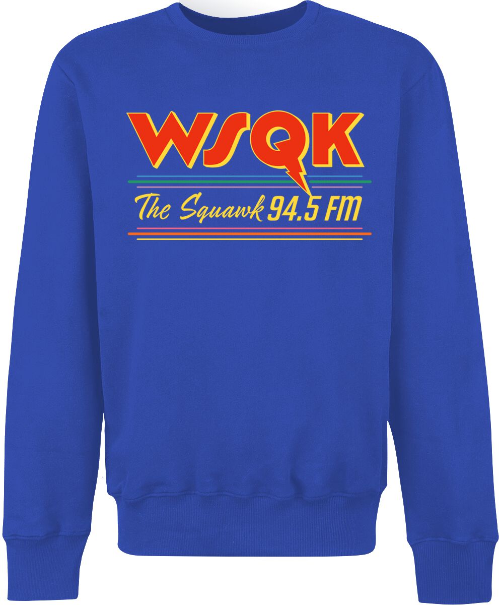 Sweat-shirt  de Stranger Things - Saison 5 - WSQK The Squawk 94.5 FM - S à XXL - pour Homme - bleu - Stranger Things