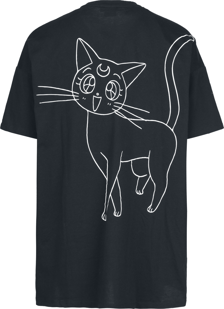 T-Shirt Manches courtes  de Sailor Moon - Luna - S à 3XL - pour Femme - noir - Sailor Moon - View 2