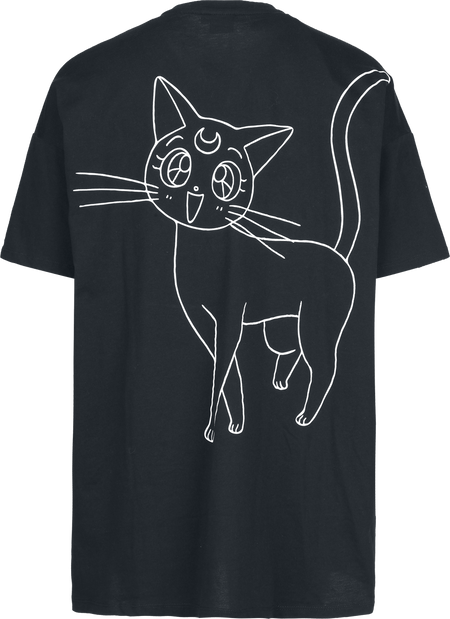 T-Shirt Manches courtes  de Sailor Moon - Luna - S à 3XL - pour Femme - noir - Sailor Moon - View 2