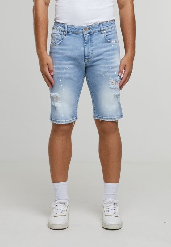 Short  de 2Y Premium - VICTOR RIPPED SLIM FIT SHORTS-LIGHT BLUE - 30 à 38 - pour Homme - bleu clair - 2Y Premium