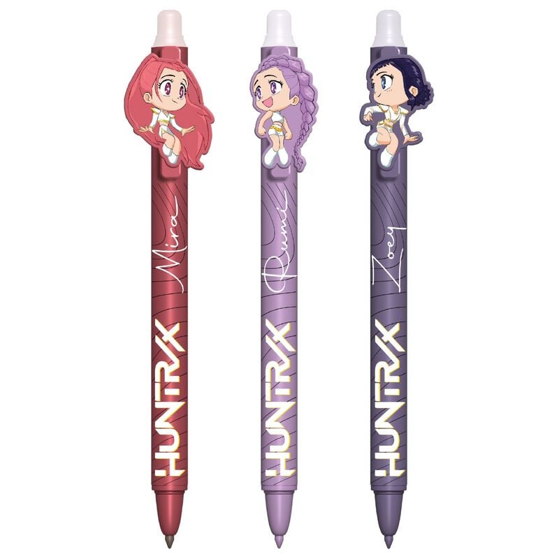 Stylo encre gel  de KPop Demon Hunters - 3 Stylos Gel Effaçables - pour Indifférent - multicolore - KPop Demon Hunters