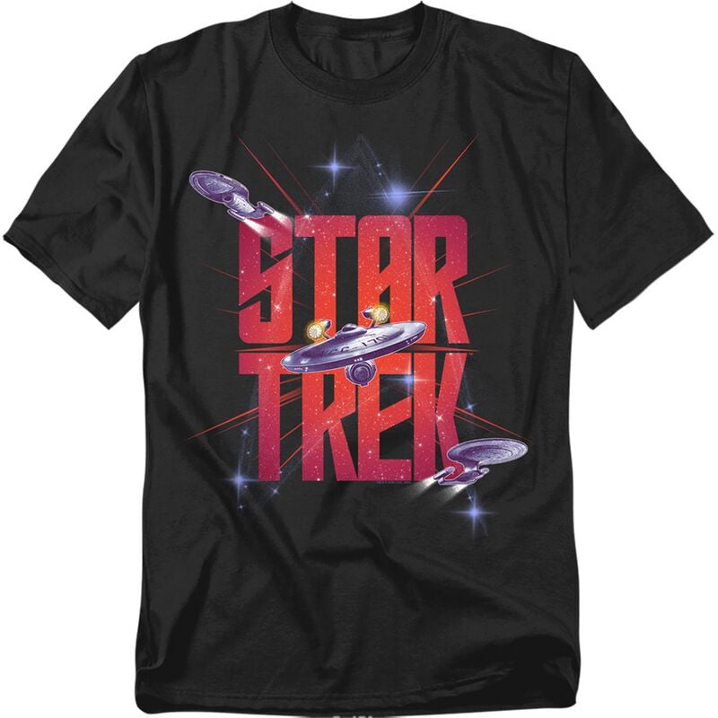 T-Shirt Manches courtes  de Star Trek - Three Ships in Space - M à 5XL - pour Homme - noir - Star Trek