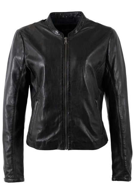 Veste en cuir  de Mauritius - MWLuena - S à 3XL - pour Femme - noir - Mauritius