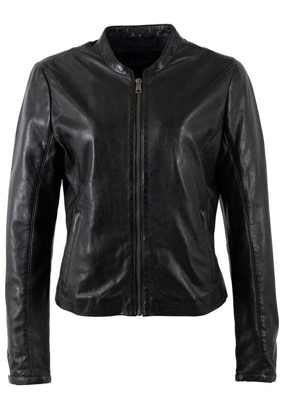 Veste en cuir  de Mauritius - MWLuena - S à 3XL - pour Femme - noir - Mauritius