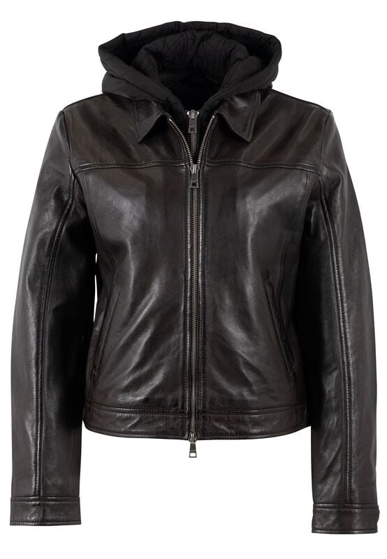 Veste en cuir  de Mauritius - MWAvih - S à 3XL - pour Femme - marron - Mauritius