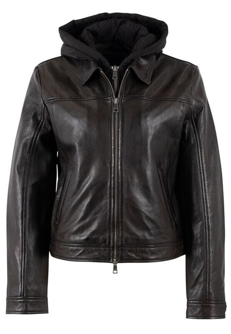 Veste en cuir  de Mauritius - MWAvih - S à 3XL - pour Femme - marron - Mauritius