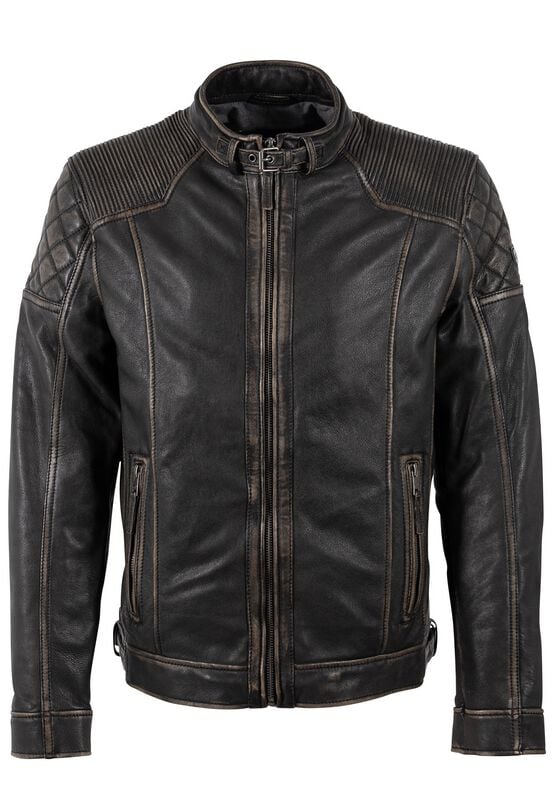 Veste en cuir  de Mauritius - MMZeplyn - S à 3XL - pour Homme - noir - Mauritius
