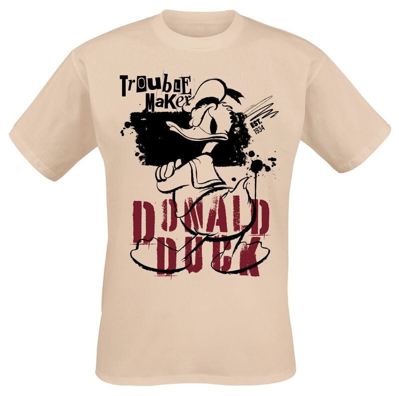 T-Shirt Manches courtes Disney de Mickey & Minnie Mouse - Donald Duck - Trouble Maker - M à 3XL - pour Homme - sable - Mickey & Minnie Mouse