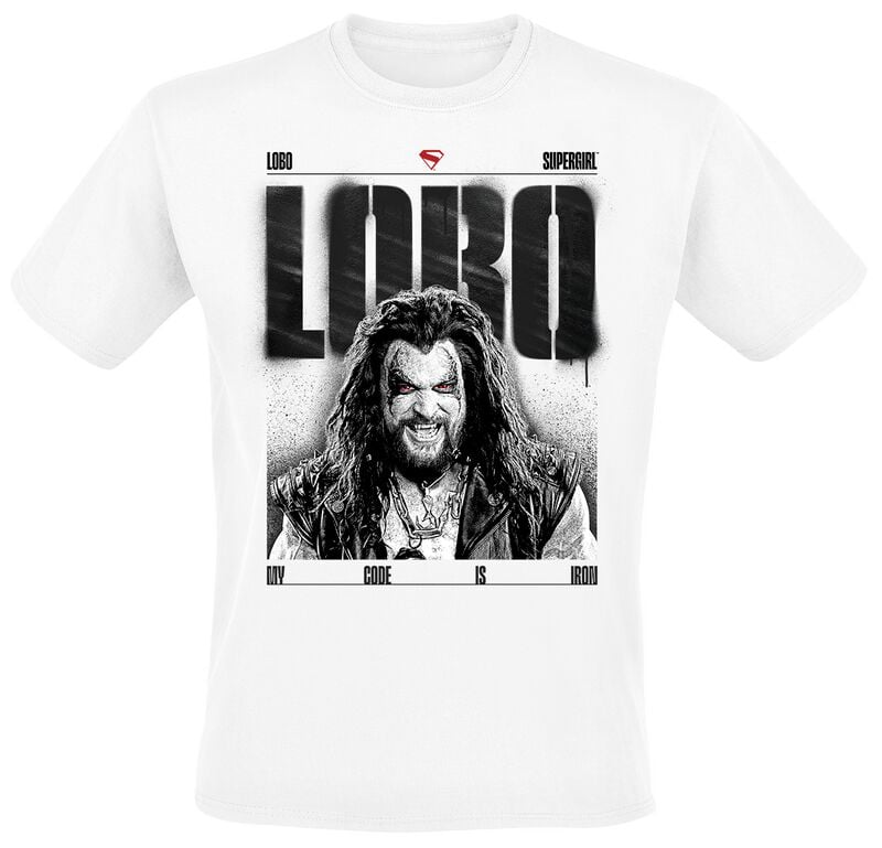 T-Shirt Manches courtes  de Supergirl - Lobo - My Code Is Iron - S à 3XL - pour Homme - blanc - Supergirl