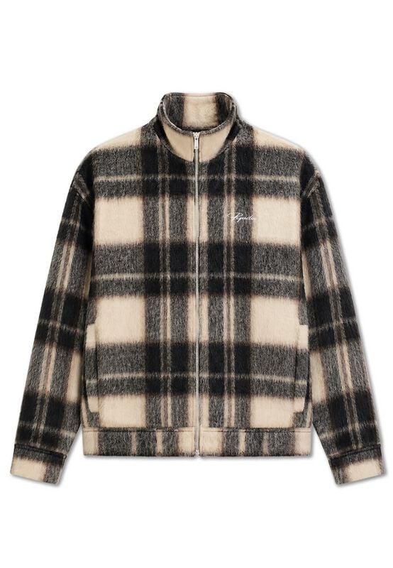 Chemise en flanelle  de Pegador - Teros Furry Flannel Overshirt - S à XXL - pour Homme - noir/beige - Pegador