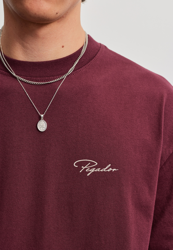T-Shirt Oversize  de Pegador - Pike Oversized Tee - S à XXL - pour Homme - lie-de-vin - Pegador - View 2