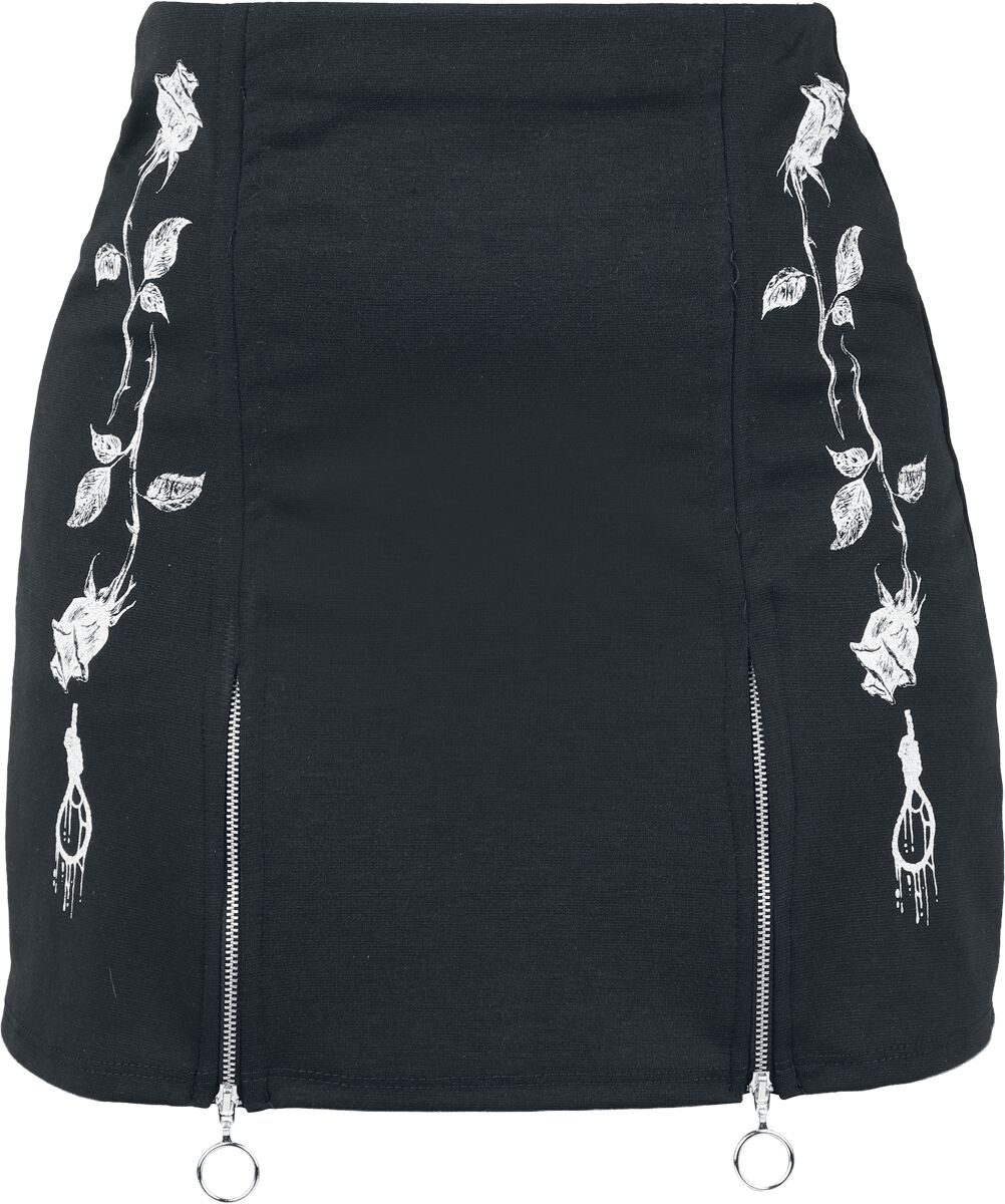 Jupe courte  de Paleface Swiss - Zip Roses - S à XXL - pour Femme - noir - Paleface Swiss