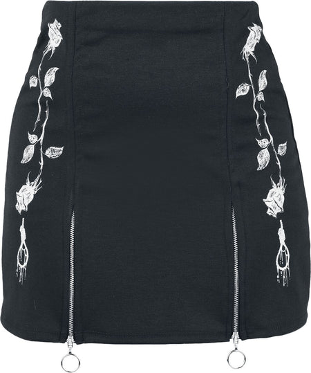 Jupe courte  de Paleface Swiss - Zip Roses - S à XXL - pour Femme - noir - Paleface Swiss