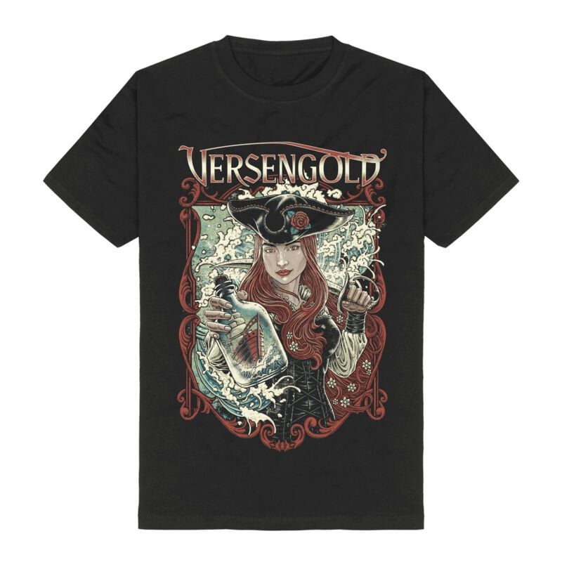 T-Shirt Manches courtes  de Versengold - Klabauterfrau - S à 3XL - pour Homme - noir - Versengold
