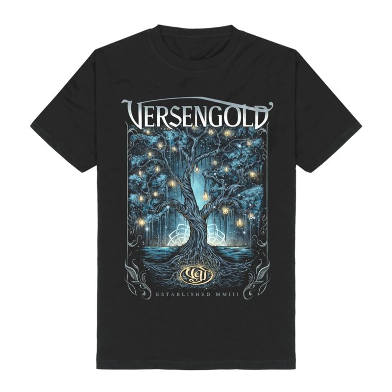 T-Shirt Manches courtes  de Versengold - Baum der Balladen - S à 3XL - pour Homme - noir - Versengold