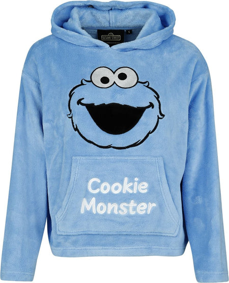 Sweat-shirt à capuche  de Sesame Street - Krümmelmonster - Kuschelpullover - S à XXL - pour Femme - bleu - Sesame Street