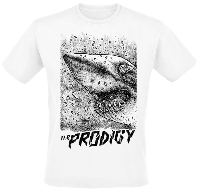T-Shirt Manches courtes  de The Prodigy - Shark - S à 3XL - pour Homme - blanc - The Prodigy