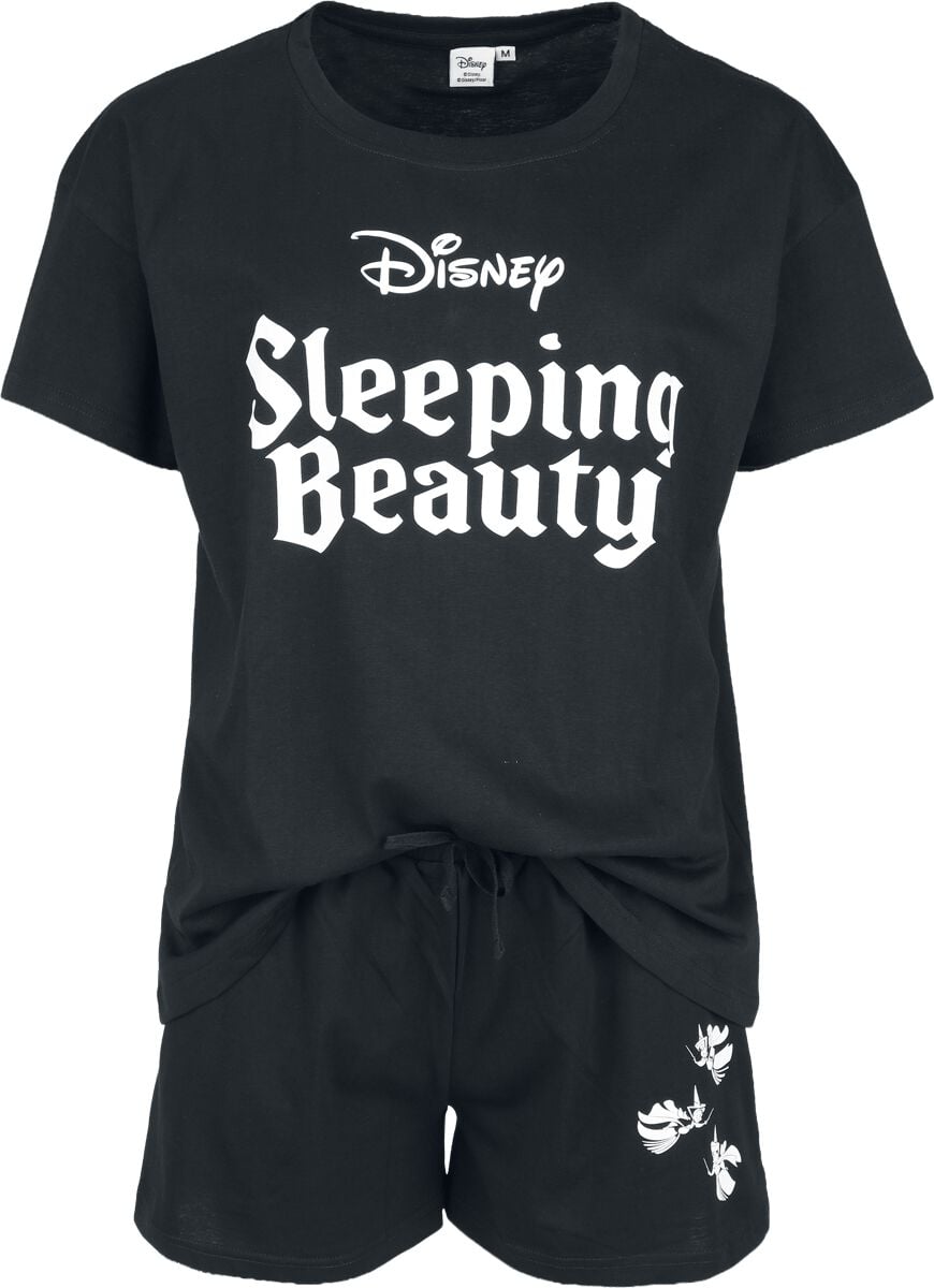 Pyjama Disney de La Belle Au Bois Dormant - Logo - S à XXL - pour Femme - noir - La Belle Au Bois Dormant