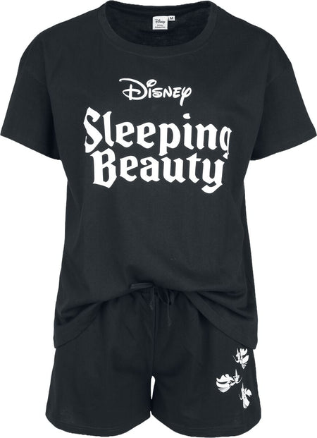 Pyjama Disney de La Belle Au Bois Dormant - Logo - S à XXL - pour Femme - noir - La Belle Au Bois Dormant