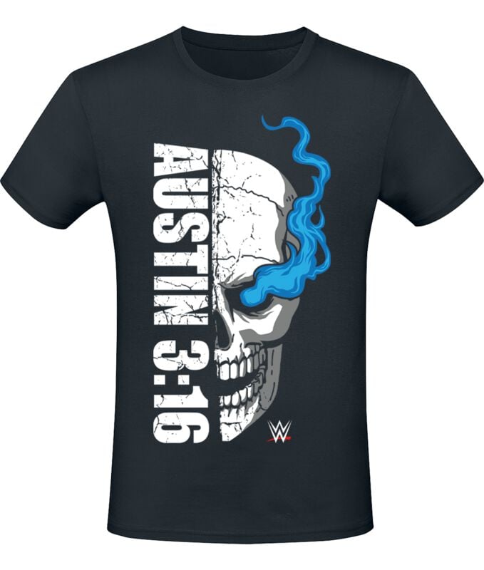 T-Shirt Manches courtes  de WWE - Austin 3:16 Skull - S à XXL - pour Homme - noir - WWE