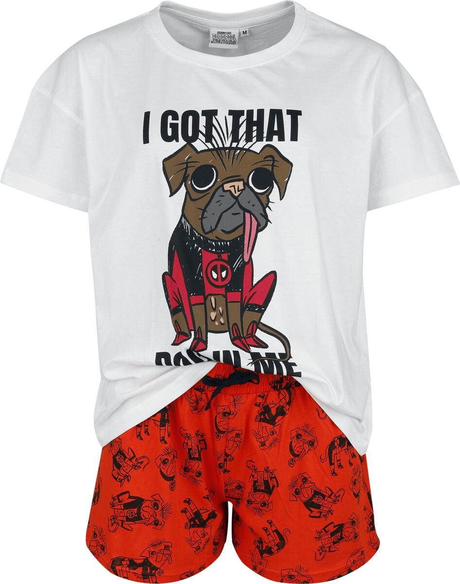 Pyjama Disney de Deadpool - 3 - Dogpool - I Got That Dog In Me - S à XXL - pour Femme - blanc/rouge - Deadpool