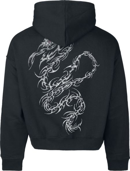 Sweat-shirt à capuche  de Favela - CHROME TRIBAL SNAKE BLACK BOXY HOODIE - S à XXL - pour Homme - noir - Favela - View 2