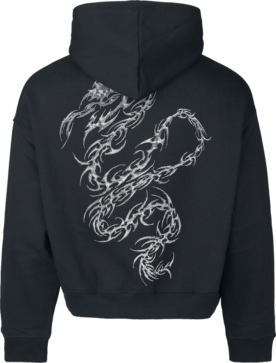 Sweat-shirt à capuche  de Favela - CHROME TRIBAL SNAKE BLACK BOXY HOODIE - S à XXL - pour Homme - noir - Favela - View 2