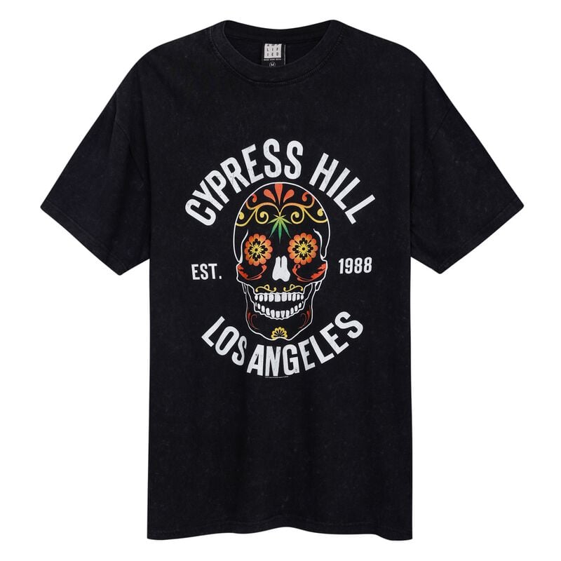 T-Shirt Manches courtes  de Cypress Hill - Amplified Collection - Floral Skull - XS à L - pour Homme - anthracite - cypress hill