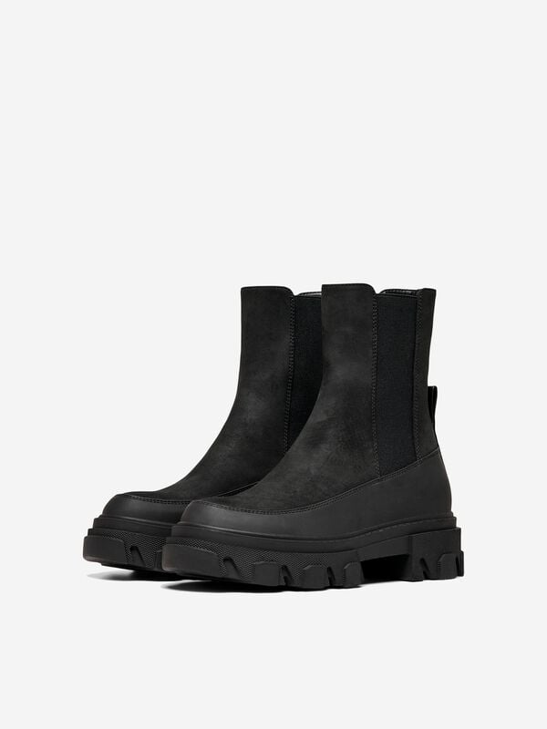 Bottes  de Only - ONLTOLA-1 NUBUCK PU CHUNKY BOOT - NOOS - EU36 à EU41 - pour Femme - noir - Only