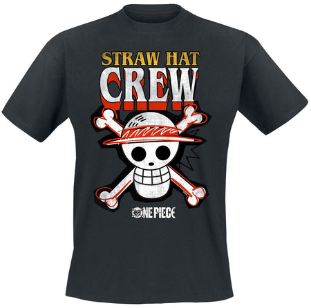 T-Shirt Manches courtes  de One Piece - Équipage du Chapeau de Paille - S à XL - pour Homme - noir - One Piece