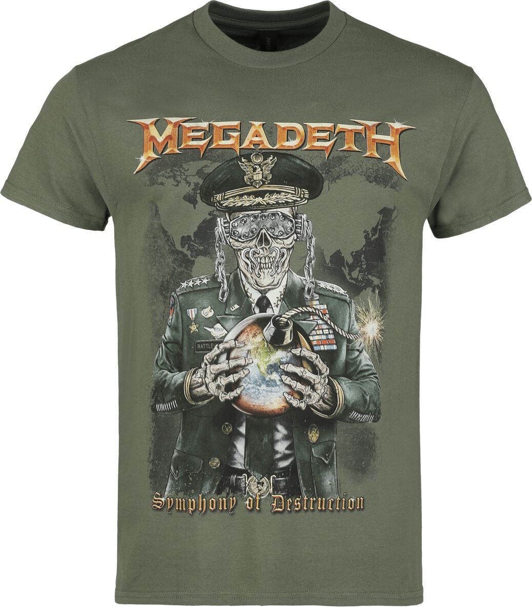 T-Shirt Manches courtes  de Megadeth - Earth Bomb - S à 3XL - pour Homme - vert - Megadeth